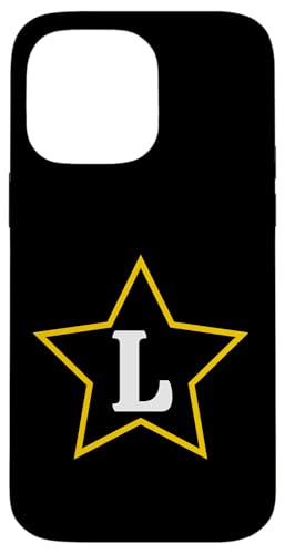 Buchstabe L Monogramm im gelben Stern Hülle für iPhone 14 Pro Max von Just Letter Designs