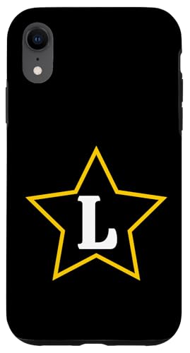 Buchstabe L Monogramm im gelben Stern Hülle für iPhone XR von Just Letter Designs