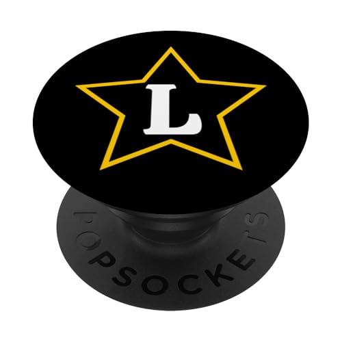 Buchstabe L Monogramm im gelben Stern PopSockets Klebender PopGrip Buchstabe L Monogramm im gelben Stern PopSockets Klebender PopGrip von Just Letter Designs