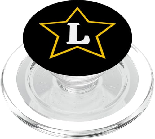 Buchstabe L Monogramm im gelben Stern PopSockets PopGrip für MagSafe von Just Letter Designs