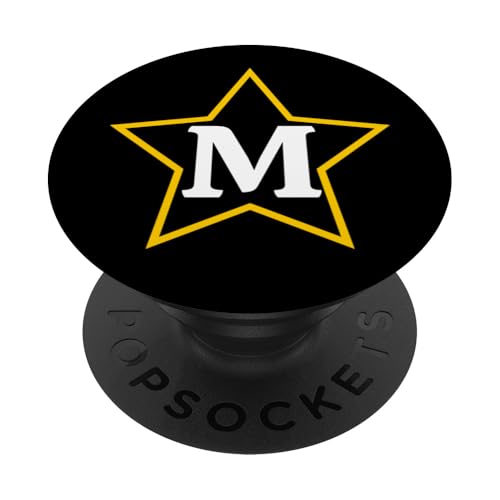 Buchstabe M Monogramm im gelben Stern PopSockets Klebender PopGrip von Just Letter Designs