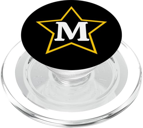 Buchstabe M Monogramm im gelben Stern PopSockets PopGrip für MagSafe von Just Letter Designs