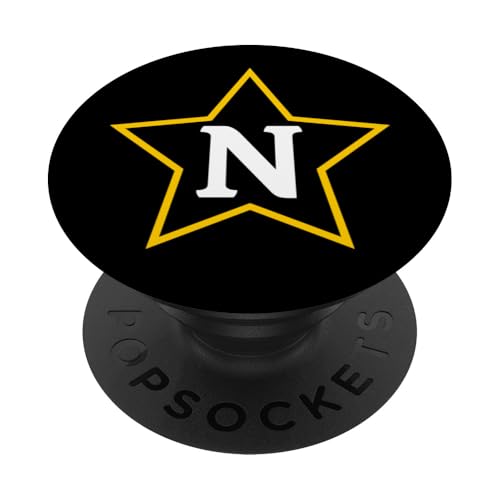 Buchstabe N Monogramm im gelben Stern PopSockets Klebender PopGrip von Just Letter Designs