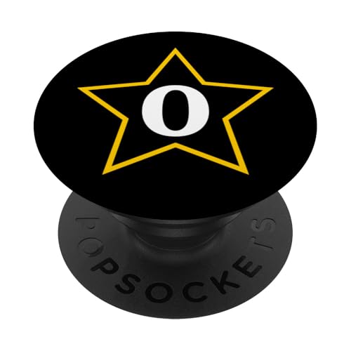 Buchstabe O Monogramm im gelben Stern PopSockets Klebender PopGrip von Just Letter Designs