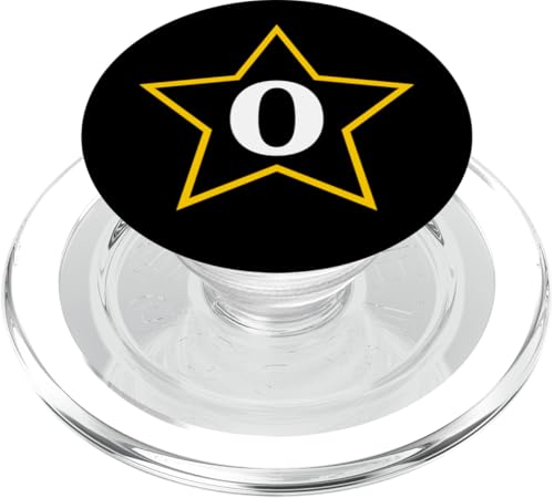 Buchstabe O Monogramm im gelben Stern PopSockets PopGrip für MagSafe von Just Letter Designs