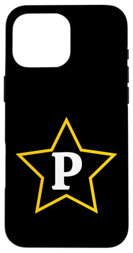 Buchstabe P Monogramm im gelben Stern Hülle für iPhone 16 Pro Max Buchstabe P Monogramm im gelben Stern Hülle für iPhone 16 Pro Max von Just Letter Designs