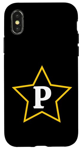 Buchstabe P Monogramm im gelben Stern Hülle für iPhone X/XS Buchstabe P Monogramm im gelben Stern Hülle für iPhone X/XS von Just Letter Designs