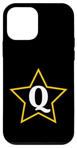 Buchstabe Q Monogramm im gelben Stern Hülle für iPhone 12 mini von Just Letter Designs