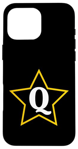 Buchstabe Q Monogramm im gelben Stern Hülle für iPhone 16 Pro Max Buchstabe Q Monogramm im gelben Stern Hülle für iPhone 16 Pro Max von Just Letter Designs