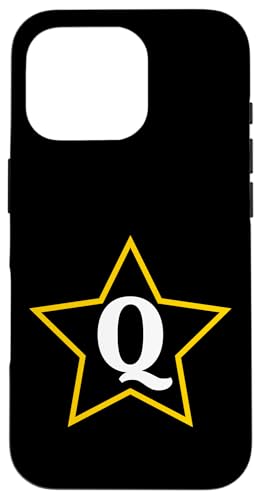 Buchstabe Q Monogramm im gelben Stern Hülle für iPhone 16 Pro Buchstabe Q Monogramm im gelben Stern Hülle für iPhone 16 Pro von Just Letter Designs