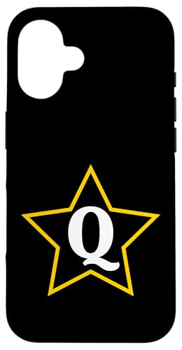 Buchstabe Q Monogramm im gelben Stern Hülle für iPhone 16 Buchstabe Q Monogramm im gelben Stern Hülle für iPhone 16 von Just Letter Designs
