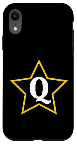 Buchstabe Q Monogramm im gelben Stern Hülle für iPhone XR Buchstabe Q Monogramm im gelben Stern Hülle für iPhone XR von Just Letter Designs