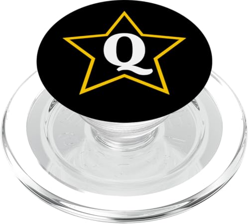 Buchstabe Q Monogramm im gelben Stern PopSockets PopGrip für MagSafe von Just Letter Designs