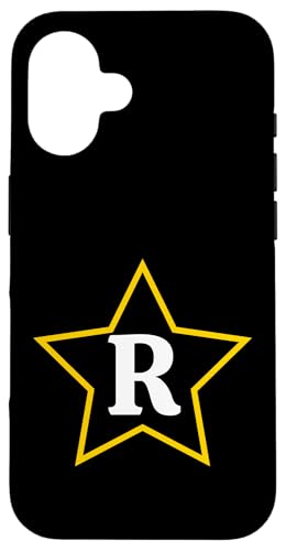 Buchstabe R Monogramm im gelben Stern Hülle für iPhone 16 von Just Letter Designs