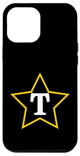 Buchstabe T Monogramm im gelben Stern Hülle für iPhone 12 Pro Max Buchstabe T Monogramm im gelben Stern Hülle für iPhone 12 Pro Max von Just Letter Designs