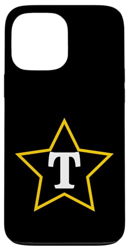 Buchstabe T Monogramm im gelben Stern Hülle für iPhone 13 Pro Max Buchstabe T Monogramm im gelben Stern Hülle für iPhone 13 Pro Max von Just Letter Designs