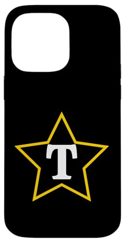 Buchstabe T Monogramm im gelben Stern Hülle für iPhone 14 Pro Max von Just Letter Designs