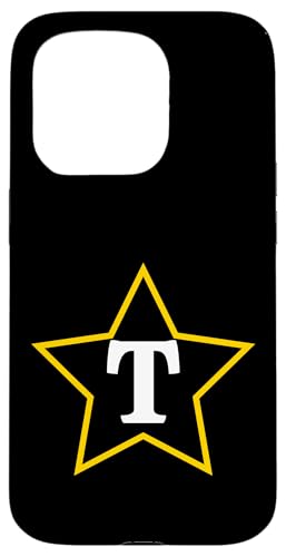 Buchstabe T Monogramm im gelben Stern Hülle für iPhone 15 Pro Buchstabe T Monogramm im gelben Stern Hülle für iPhone 15 Pro von Just Letter Designs
