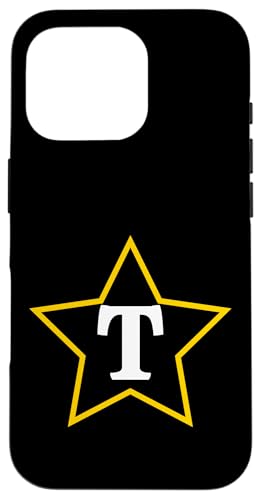 Buchstabe T Monogramm im gelben Stern Hülle für iPhone 16 Pro Buchstabe T Monogramm im gelben Stern Hülle für iPhone 16 Pro von Just Letter Designs