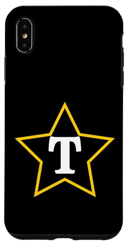 Buchstabe T Monogramm im gelben Stern Hülle für iPhone XS Max von Just Letter Designs