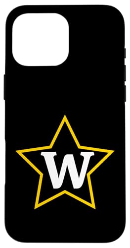 Buchstabe W Monogramm im gelben Stern Hülle für iPhone 16 Pro Max Buchstabe W Monogramm im gelben Stern Hülle für iPhone 16 Pro Max von Just Letter Designs