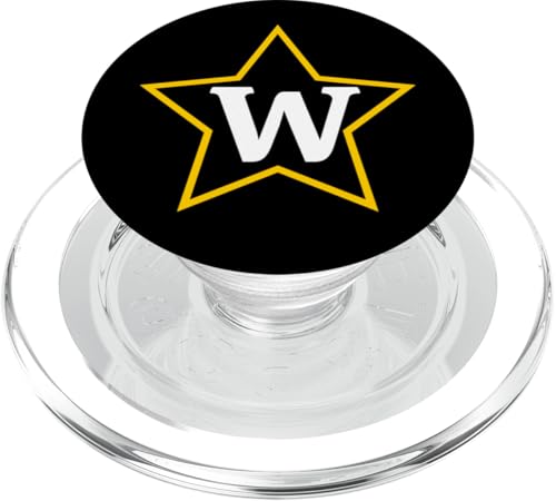 Buchstabe W Monogramm im gelben Stern PopSockets PopGrip für MagSafe von Just Letter Designs