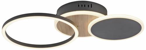 Just Light 14116-78 SEVENT LED-Deckenleuchte LED 25.5W Holz-Braun (seidenmatt) von Just Light