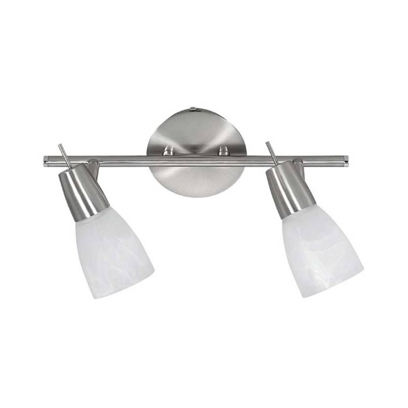 LED Deckenleuchte, Glas Alabaster Dekor, Spots beweglich, L 47,5 cm von Just Light
