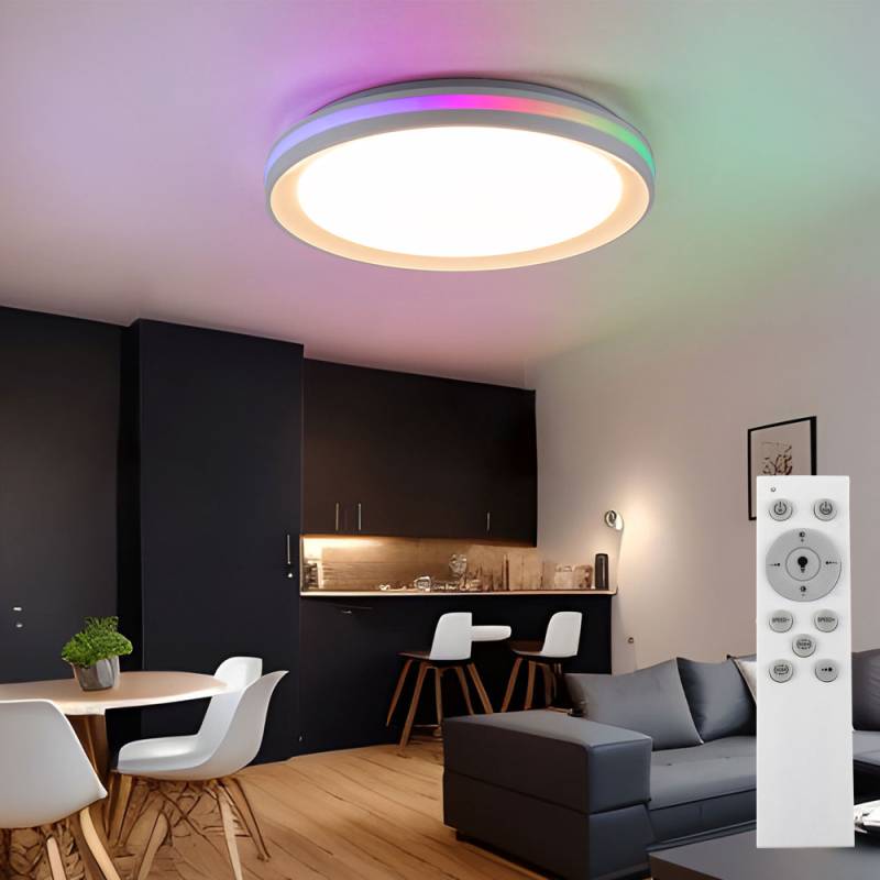 LED Deckenleuchte, Regenbogen Effekt, Fernbedienung, D 40 cm von Just Light