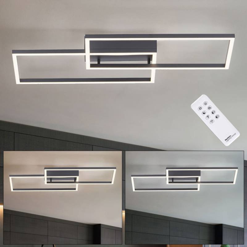 LED Deckenleuchte, schwarz, Fernbedienung, dimmbar von Just Light