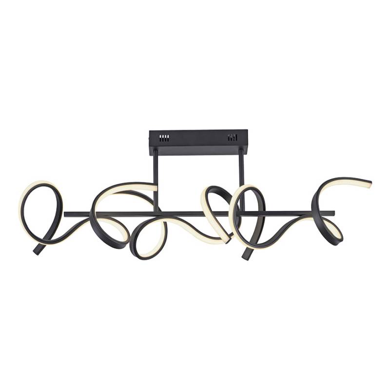LED Deckenleuchte, schwarz, geschwungen, Dimmer, L 82 cm von Just Light