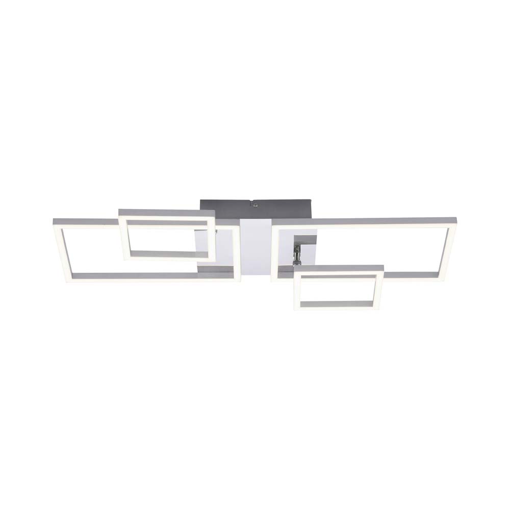 LED Deckenleuchte, stahlfarben, Quadrate beweglich, L 65 cm LED Deckenleuchte, stahlfarben, Quadrate beweglich, L 65 cm von Just Light