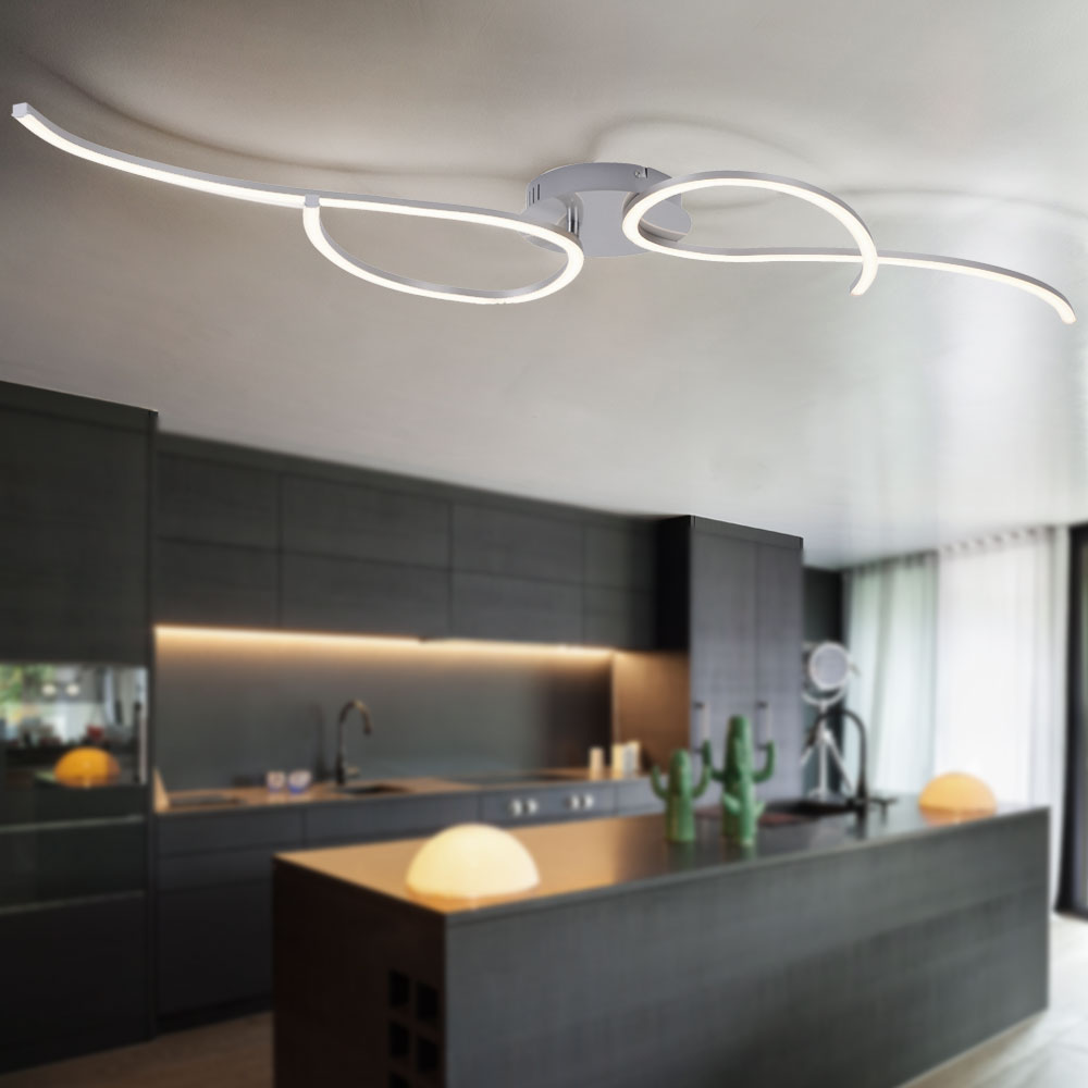 LED Deckenleuchte, stahlfarben, dimmbar L 128 cm TYLER LED Deckenleuchte, stahlfarben, dimmbar L 128 cm TYLER von Just Light