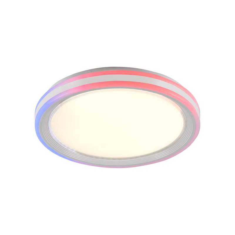 RGB LED Deckenlampe weiß, dimmbar Fernbedienung, H 8,5 cm von Just Light
