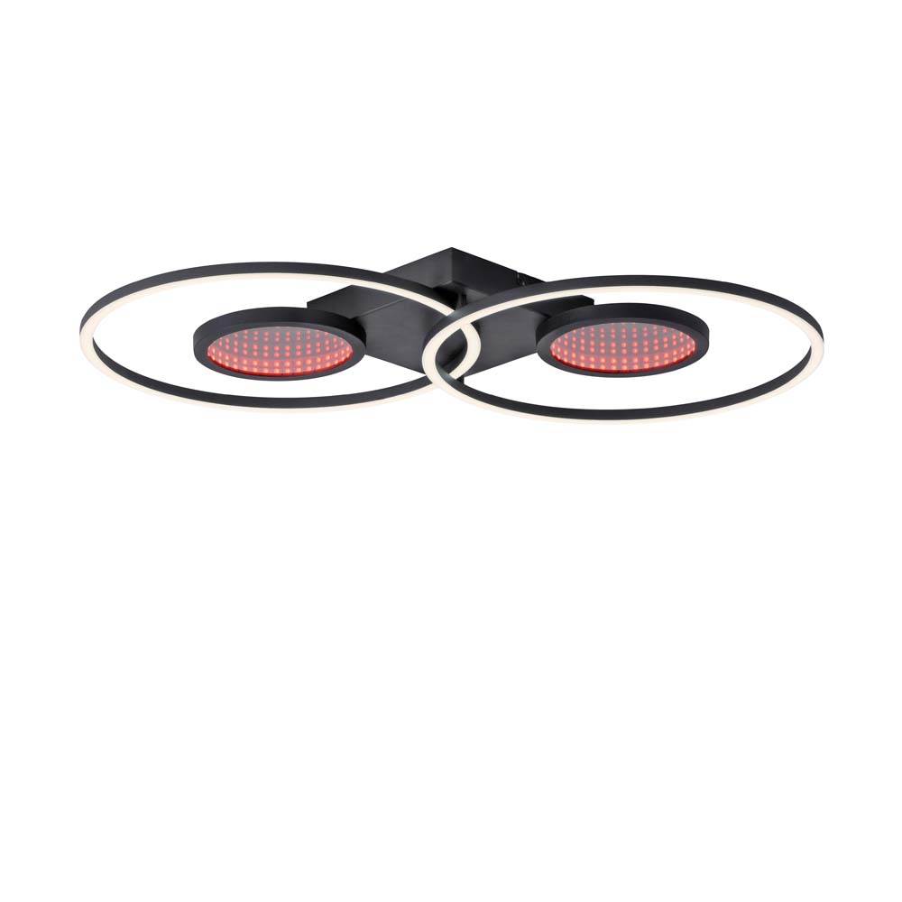 RGB LED Deckenleuchte, schwarz, dimmbar Fernbedienung, H 7 cm RGB LED Deckenleuchte, schwarz, dimmbar Fernbedienung, H 7 cm von Just Light