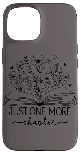 Grau Just One More Chapter Bookish Book Reading Schwarz Grau Hülle für iPhone 15 von Just One More Chapter Reader Floral Book Club Co.