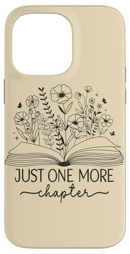 Just One More Chapter Buchbuch Lesebuch Schwarz Creme Beige Hülle für iPhone 14 Pro Max von Just One More Chapter Reader Floral Book Club Co.