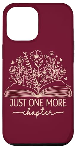 Just One More Chapter Buchbuch Lesebuch Weinrot Beige Hülle für iPhone 12 Pro Max von Just One More Chapter Reader Floral Book Club Co.