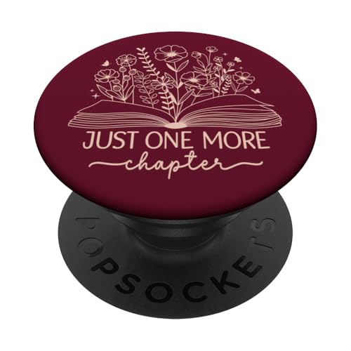 Just One More Chapter Buchbuch Lesebuch Weinrot Beige PopSockets Klebender PopGrip von Just One More Chapter Reader Floral Book Club Co.