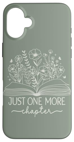 Nur noch ein Kapitel Bookish Book Reading Dusty Sage Book Hülle für iPhone 16 Plus von Just One More Chapter Reader Floral Book Club Co.