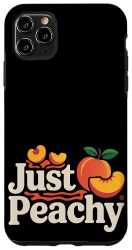 Pfirsiche Sommerfrucht Nostalgie Pfirsichfrucht Retro Grafik Hülle für iPhone 11 Pro Max von Just Peachy