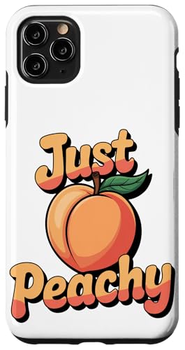 Pfirsiche Sommerfrucht Nostalgie Pfirsichfrucht Retro Grafik Hülle für iPhone 11 Pro Max von Just Peachy