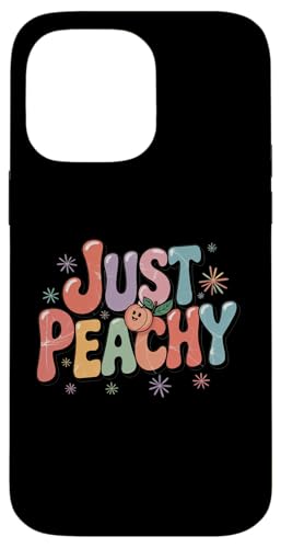 Pfirsiche Sommerfrucht Nostalgie Pfirsichfrucht Retro Grafik Hülle für iPhone 14 Pro Max von Just Peachy