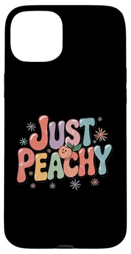 Pfirsiche Sommerfrucht Nostalgie Pfirsichfrucht Retro Grafik Hülle für iPhone 15 Plus von Just Peachy