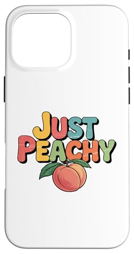 Pfirsiche Sommerfrucht Nostalgie Pfirsichfrucht Retro Grafik Hülle für iPhone 16 Pro Max von Just Peachy
