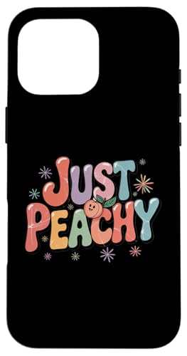 Pfirsiche Sommerfrucht Nostalgie Pfirsichfrucht Retro Grafik Hülle für iPhone 16 Pro Max von Just Peachy