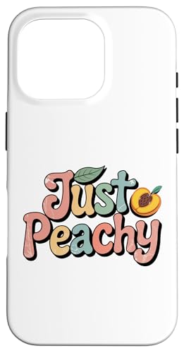 Pfirsiche Sommerfrucht Nostalgie Pfirsichfrucht Retro Grafik Hülle für iPhone 16 Pro von Just Peachy