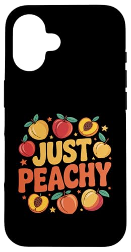 Pfirsiche Sommerfrucht Nostalgie Pfirsichfrucht Retro Grafik Hülle für iPhone 16 von Just Peachy