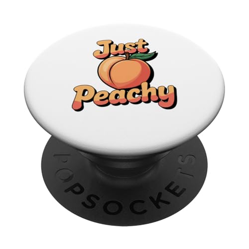 Pfirsiche Sommerfrucht Nostalgie Pfirsichfrucht Retro Grafik PopSockets Klebender PopGrip von Just Peachy