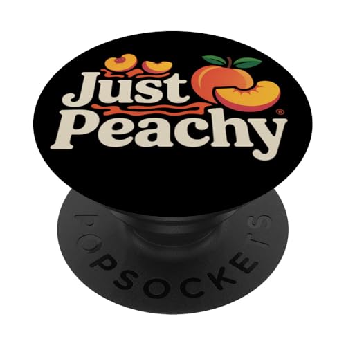 Pfirsiche Sommerfrucht Nostalgie Pfirsichfrucht Retro Grafik PopSockets Klebender PopGrip Pfirsiche Sommerfrucht Nostalgie Pfirsichfrucht Retro Grafik PopSockets Klebender PopGrip von Just Peachy